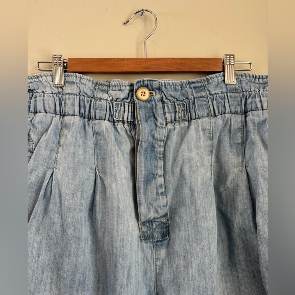 Free People Light Blue Paperbag Waist Ankle Jeans - Picture 4 of 9